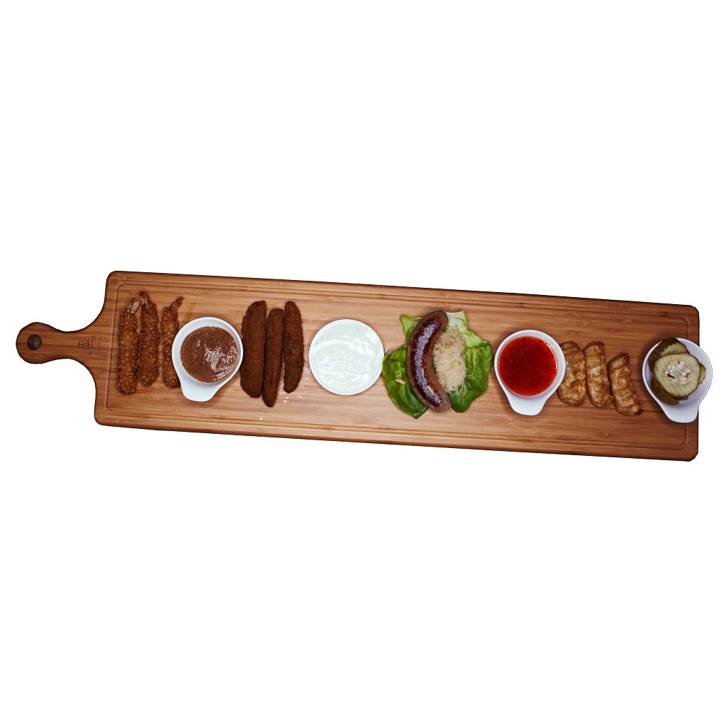 SET OF 2  LONG SERVING BOARDS WITH HANDLE 39.4" X 5.9" | 100 X 15 CM