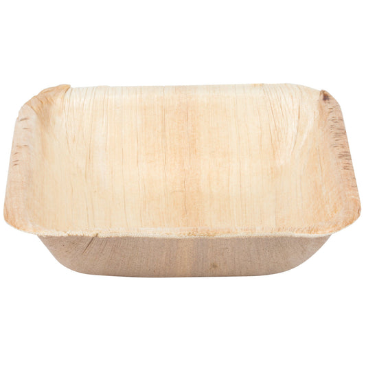 Palm Leaf Square Bowl 3.5" Inch - 3oz Mini (25 count)